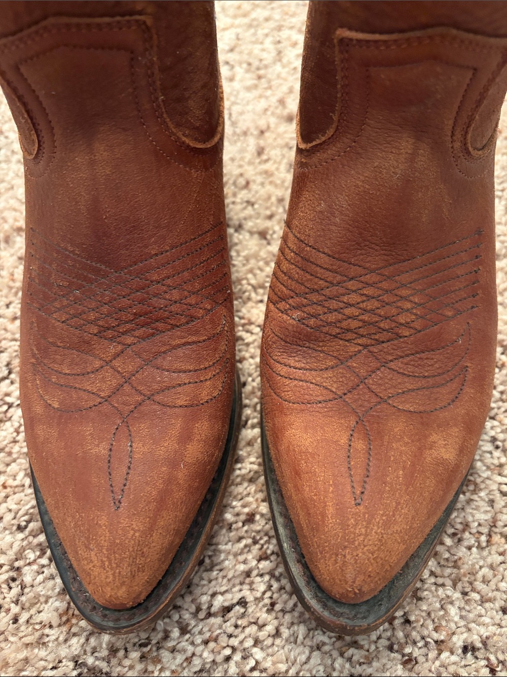 Vintage Classic Frye Women's Tan/Brown Leather Western Ankle Boots - Picture 6 of 10